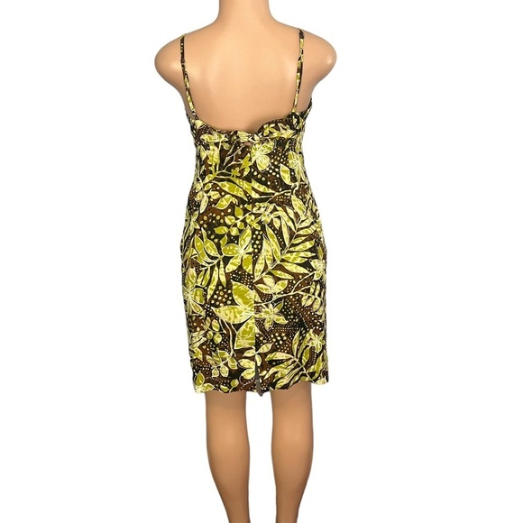 Muse Boston Proper Tropical Print Green and Brown Mini Dress - Picture 6 of 9